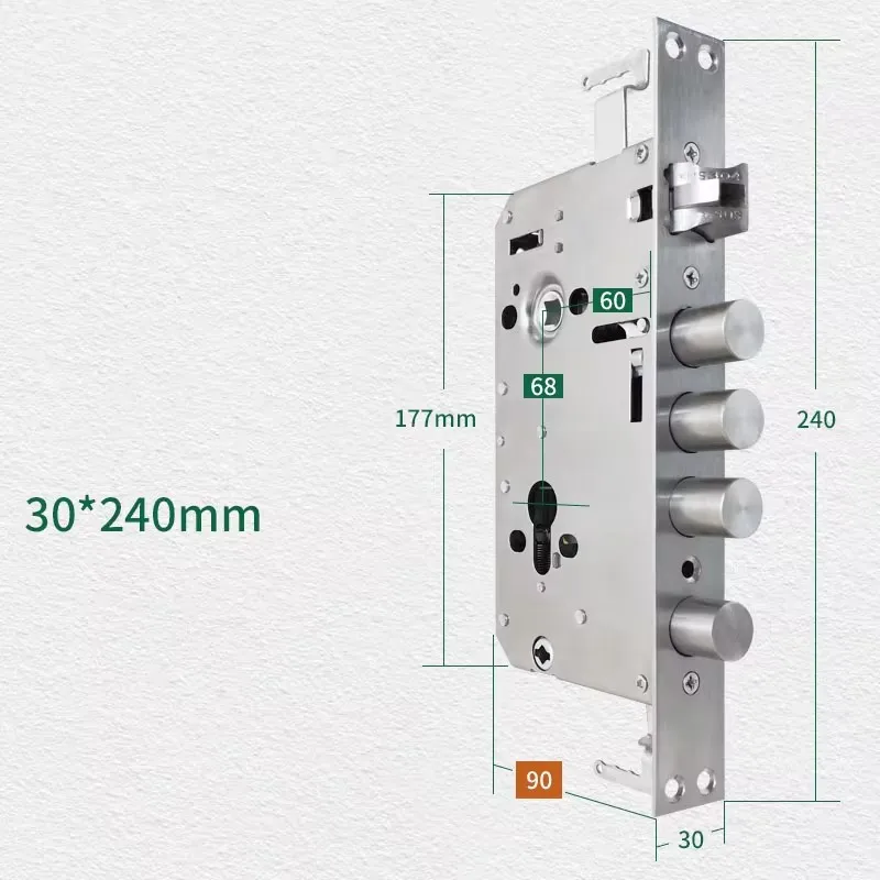 Imagem -03 - Segurança Door Lock Body Smart Fingerprint Lock Body Anti-roubo 6068 Acessórios Aço Inoxidável