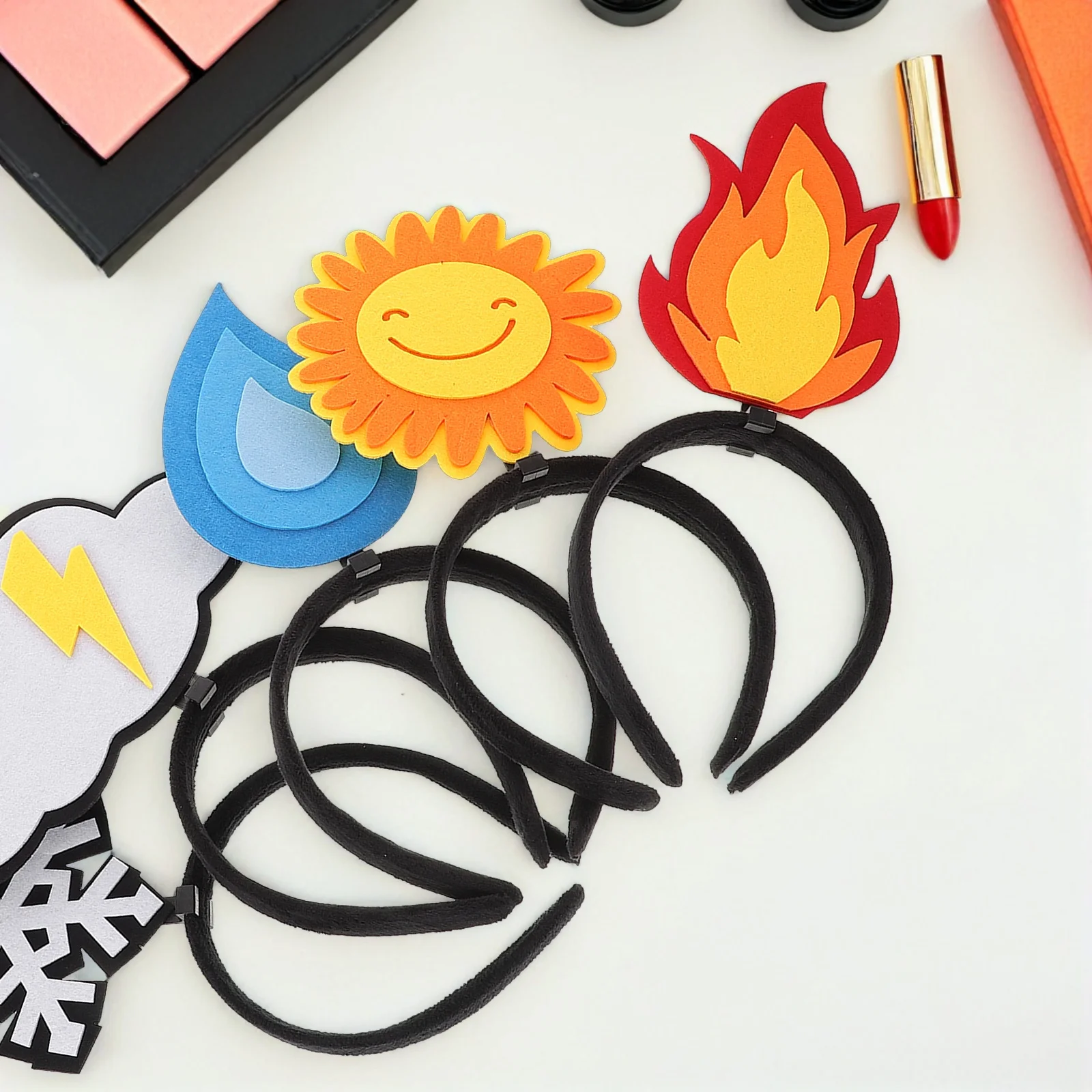 

5 Pcs Creative Party Hair Accessories Decorate Snowflake Flame Holiday Hairband Felt