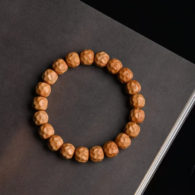 Natural Monkey Carved Formless Sharkback Walnut Bracelet with Eight Sides