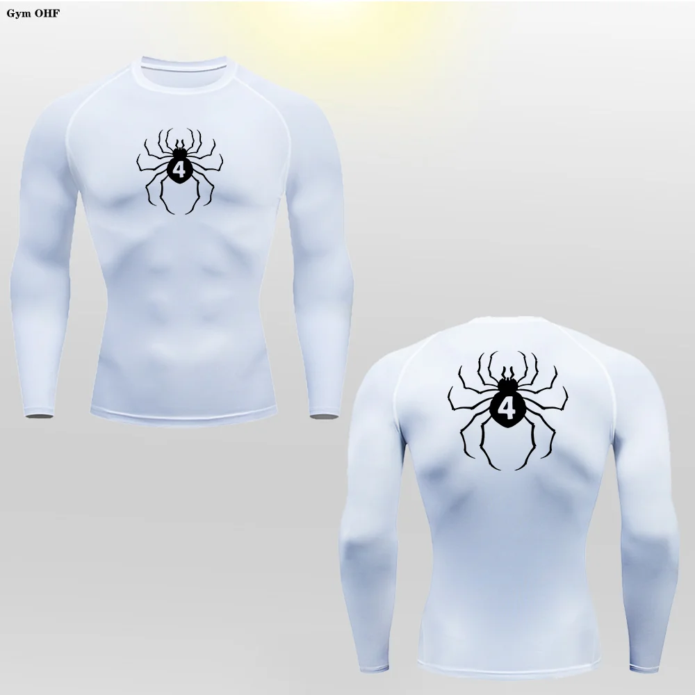 Long Sleeve For Men Gym Fitness Sportswear Bodybuilding Dry Fit Clothing Running Wear Rashguard Anime Spider Compression Shirt