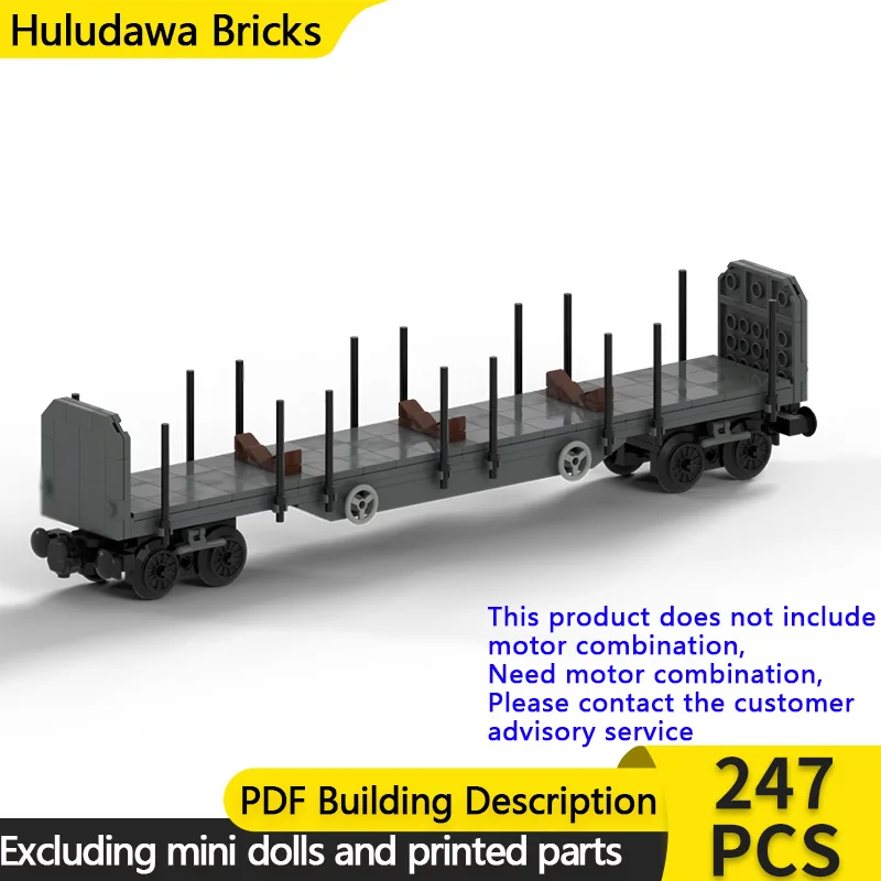 

Набор для сборки модульной железной дороги City Car Model MOC: Вагон-платформа 6 ширинок, технологичные строительные блоки, подарки для детей на праздники, игрушки для сборки