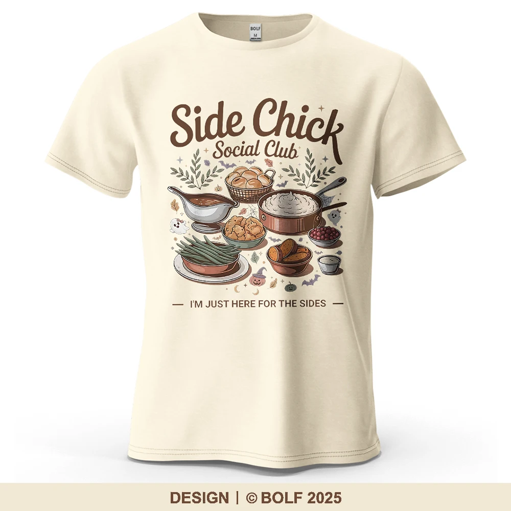 Side Chick Social Club bedrucktes Herren-T-Shirt aus 100 % Baumwolle, übergroße, lustige Grafik-T-Shirts für Damen, Tops, T-Shirts, lässige Streetwear