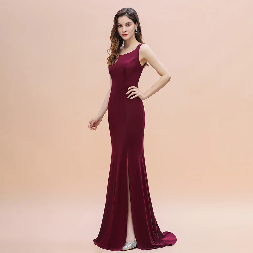 2024 Sexy Burgundy Lace Robe De Soiree Evening Dress Side Slit Gowns Long Prom Party Dresses Vestido de Festa Prom Dress