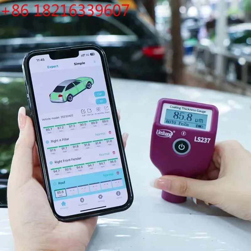 YAO LS237  Car Paint Thickness Gauge Type-C Charge for Checking Auto Coating Identify Ferrous Putty Three Color and Rotatable Sc