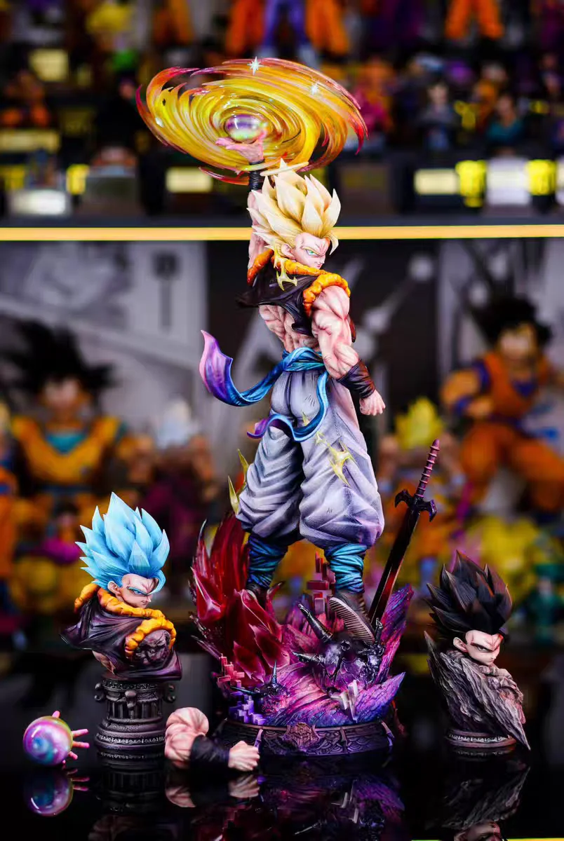 

JT Studio Clouds Rising Gogeta Dragon BallZ Infinite SSj3 18.5Inch/47cm Can be Head swap be move PVC Favorite Battle Figure Toys
