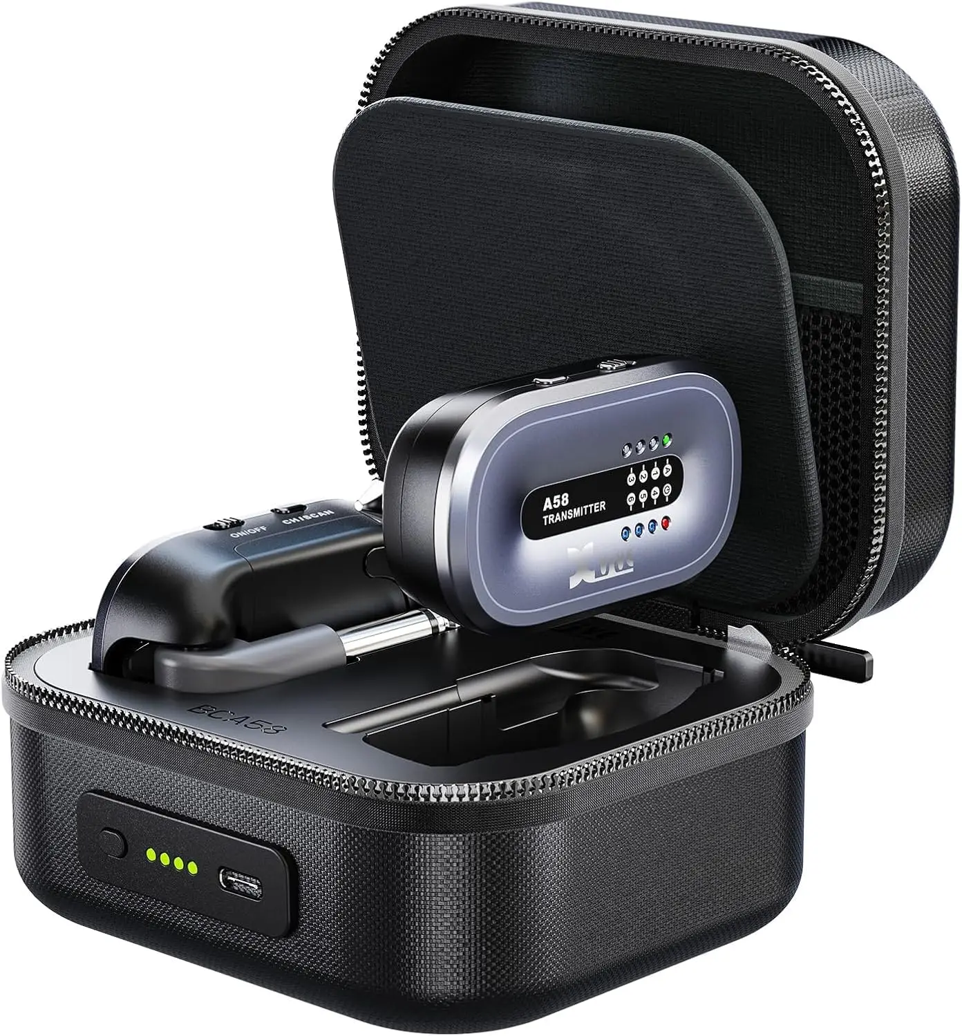 

Беспроводная гитарная система 5.8 ГГц с зарядным кейсом для электрогитар, акустических и бас-гитар, совместимая с активными или пассивными звукоснимателями