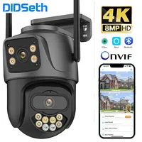 DIDSteh 4K 8MP-WiFi PTZ IP Camera Dual Lens 4X Digital Zoom AI Human Detect ONVIF Outdoor Security PTZ IP Surveillance Cameras