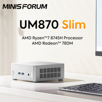 MINISFORUM UM870 Slim AMD Ryzen 7 8745H Mini PC Window 11 Pro DDR5 32GB 500GB SSD WiFi6E BT5.2 USB4.0 Desktop Gaming Computer