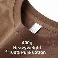 Camiseta de manga corta de algodón puro pesado Tianqing Color Verano Corte holgado Unisex Básico Sle Cómodo Transpirable Casual...