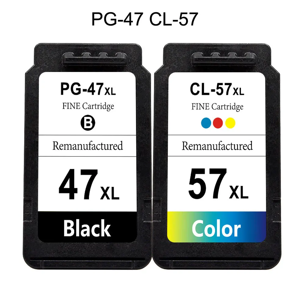 Compatible Refillable Ink Cartridge For Canon 47 57 PG47 PG57 PIXMA E400 E410 E417 E460 E470 E477 E480 E3170 E3370 E4270 Printer