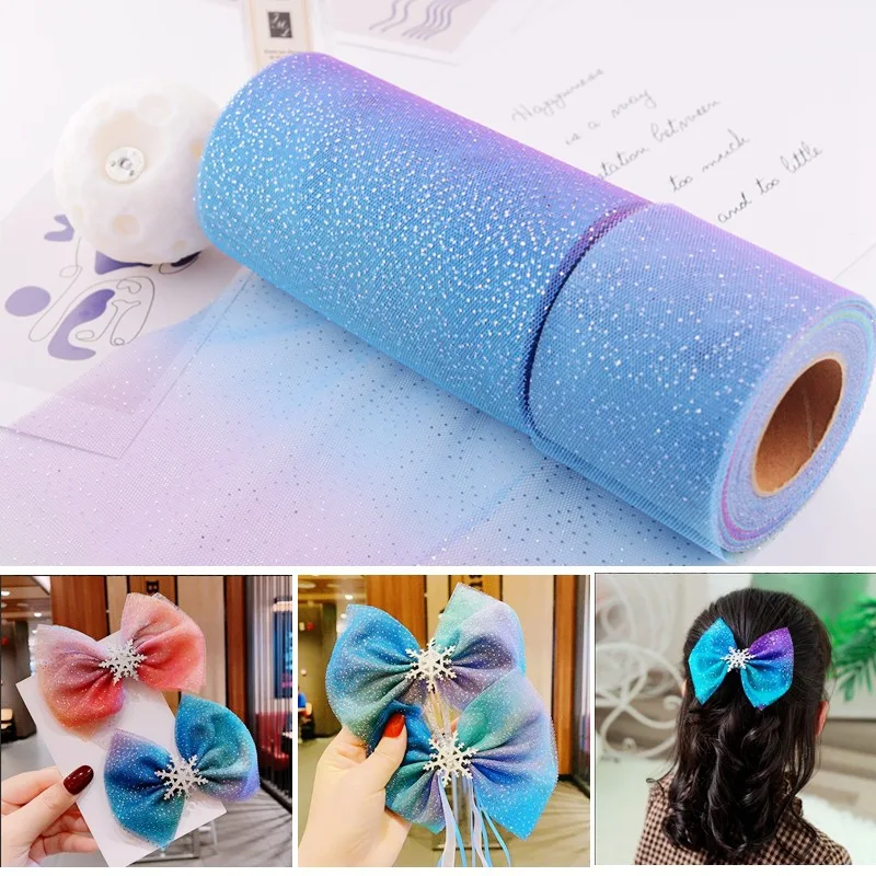 

Mesh Craft Ribbon 6/13CM Widths Hair Bow Making Material - 25M Bulk Roll for Children's Accessories DIY