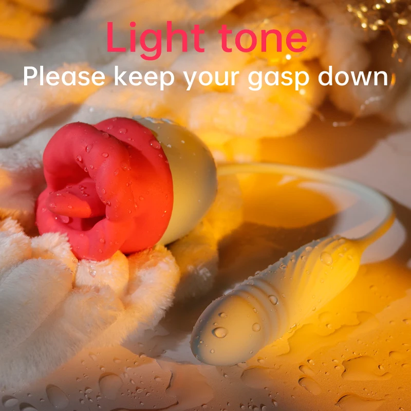 10 Speed Licking Lip Vibrator 10 Speed Stretching Vibration Dildo 2 in 1 Dual Head Clitoral Stimulator G‑Spot Couples Massager