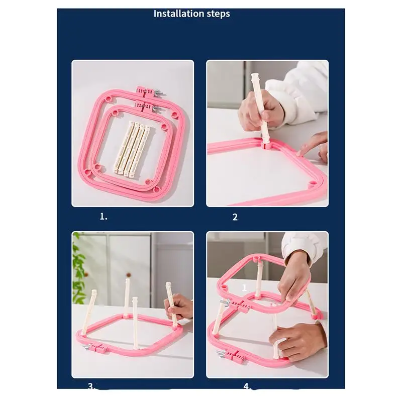 Double Layered Embroidery Hoops Frame Sewing Tool ABS Square Embroidery Shed DIY Cross Stitch Craft  Poke Embroidery Frame