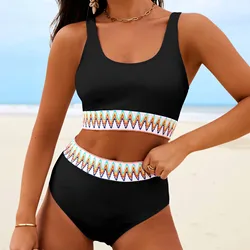 Maillot de bain brésilien taille haute, triangle, ensemble deux pièces, pour femmes, vêtements pour la plage, nouvelle collection 2024