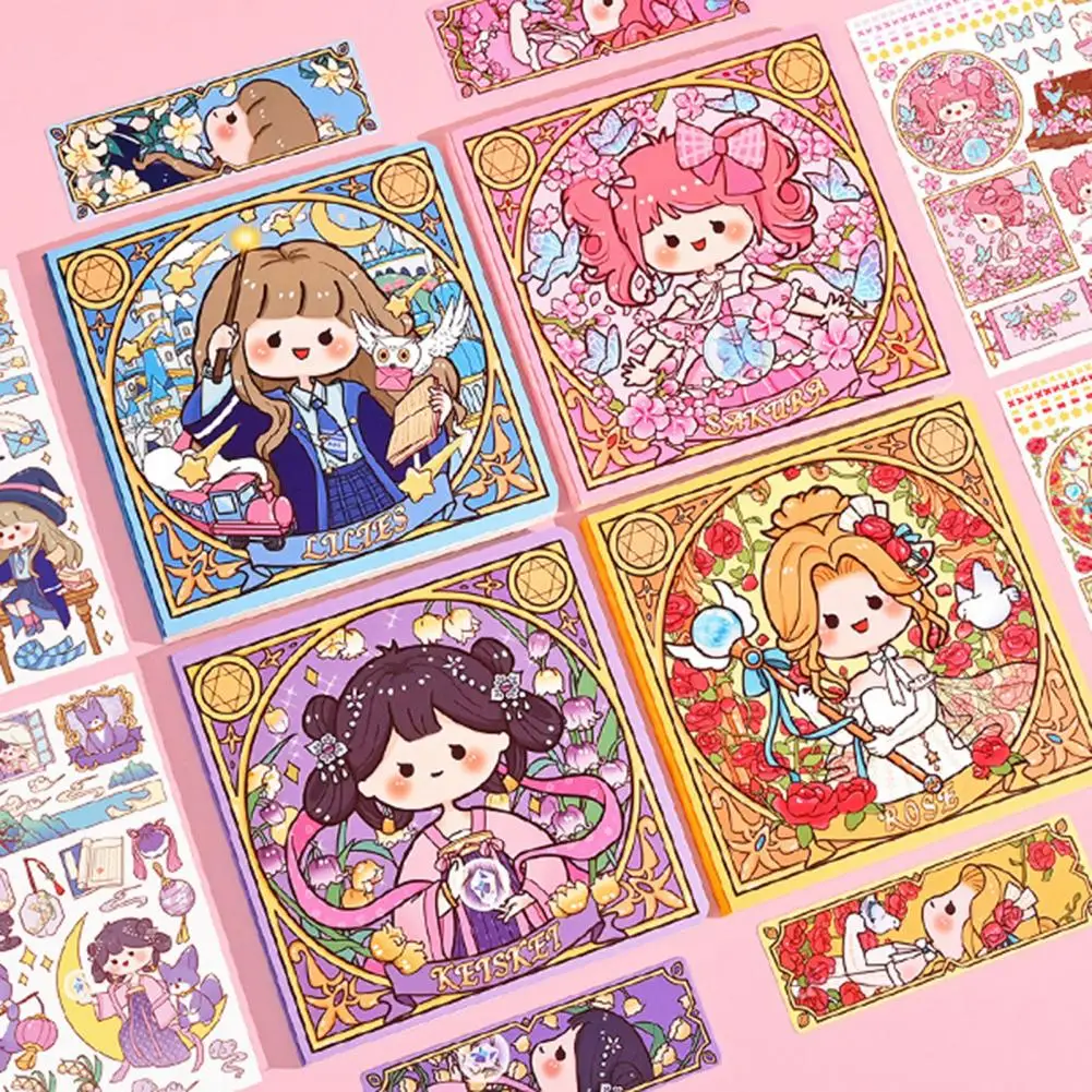 1セットのステッカー付きノートブックセット,ブックマーク,女の子のための花,風,高価値,ノートブック,文房具