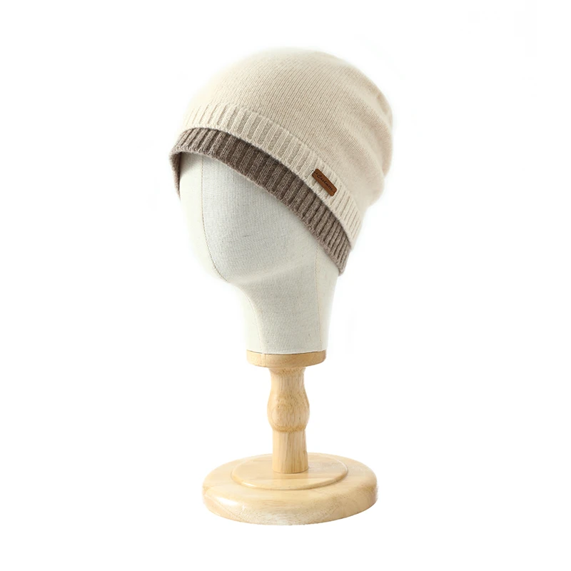 

Зимняя шапка из 100% чистой шерсти, мужская шерстяная шапка с большой головкой, новая цветная утолщенная вязаная шапка Baotou, женская теплая шапка-ушанка