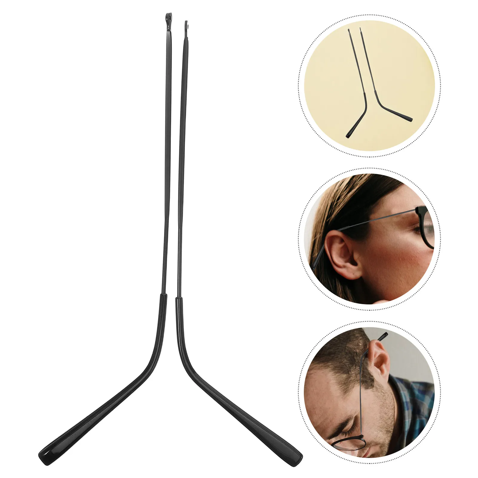 1Pair Metal Eyeglass Leg Replacement Universal Fit Streamlined Comfort Glasses Arms Replacement Temples for Eyewear Frames