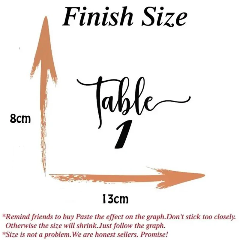 Wedding Number Table Sign Vinyl Decal Wedding Reception Number Stickers for Table Plans DIY Glass Bottle Board Mirror Murals