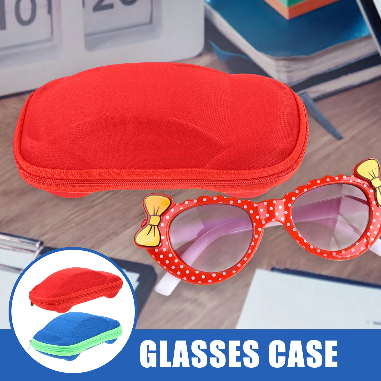 

2 Pcs Eyeglasses Case Car Shape with Zipper ing Adorable Colorful EVA