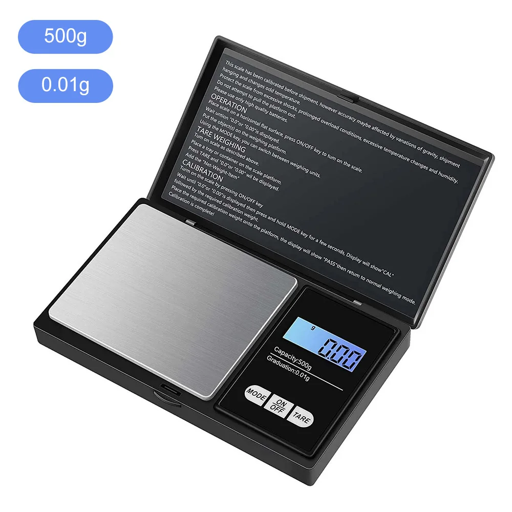 Jewelry Mini Stainless Steel Electronic Scale Digital Pocket Scale Gold Gram Balance Weight Scale Kitchen Coffee Spice Scale