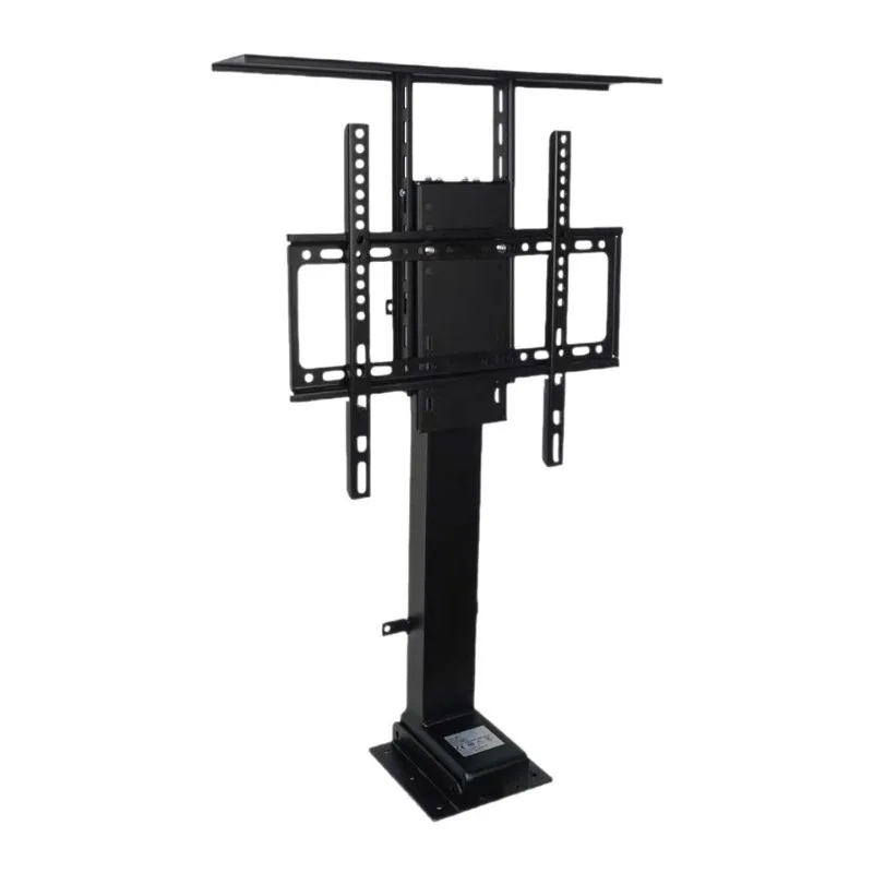 Electric lifting TV cabinet bracket Intelligent remote control adjustment Single column telescopic display TV