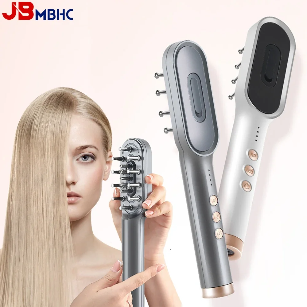 

EMS электрическая расческа для массажа головы, вибрационная светодиодная светотерапия, массаж волос, аппликатор для массажа кожи головы для роста волос, против выпадения волос