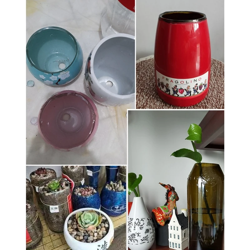 DIY แก้วขวดตัด 4 แหวนขวดไวน์เครื่องตัดขนาดต่างๆโลหะผสมสำหรับ Crafting Drop Ship