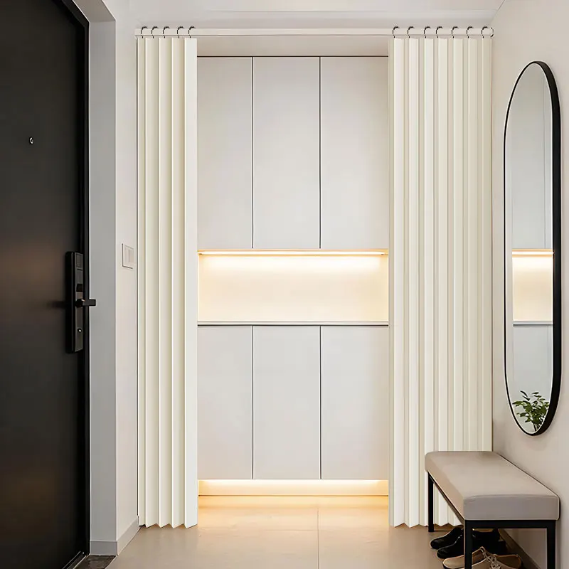 Foldable Partition Curtain Privacy Guard Peep Proof No Shadow See Through with Hooks for Ground Floor Window Street Facing Glass