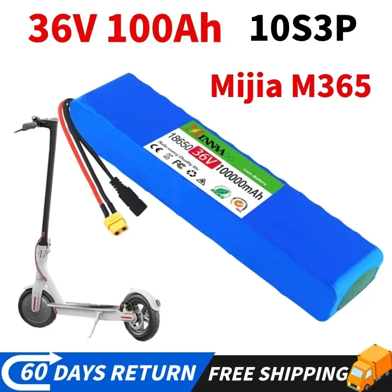 

36V 100Ah Replacement Li-ion Battery 10S3P for Xiaomi M365 Pro Ebike Bicycle Scooter Inside with 20A BMS