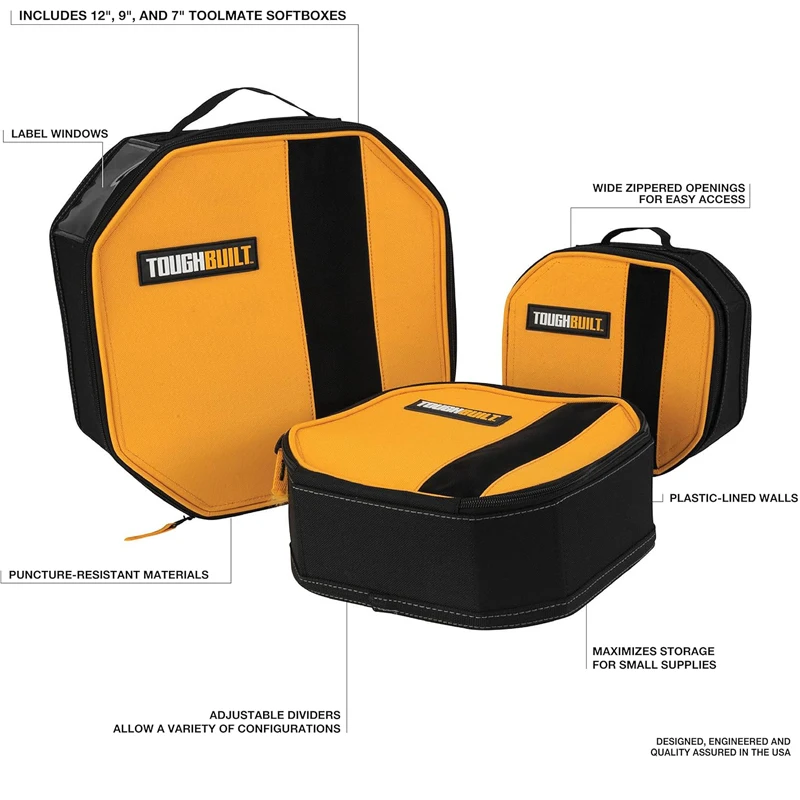 TOUGHBUILT TB-192-C Octagon Tool Mate 3 Pack Parts Storage Puncture-resistant Materials ToolBag