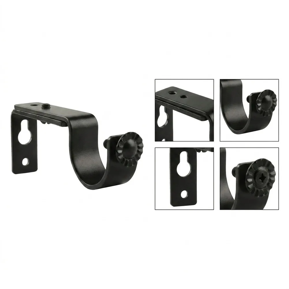 Indoor Adjustable Wall Mount Curtain Rod Brackets Compatible with Most Curtain Rod Sizes Includes Mounting Hardware