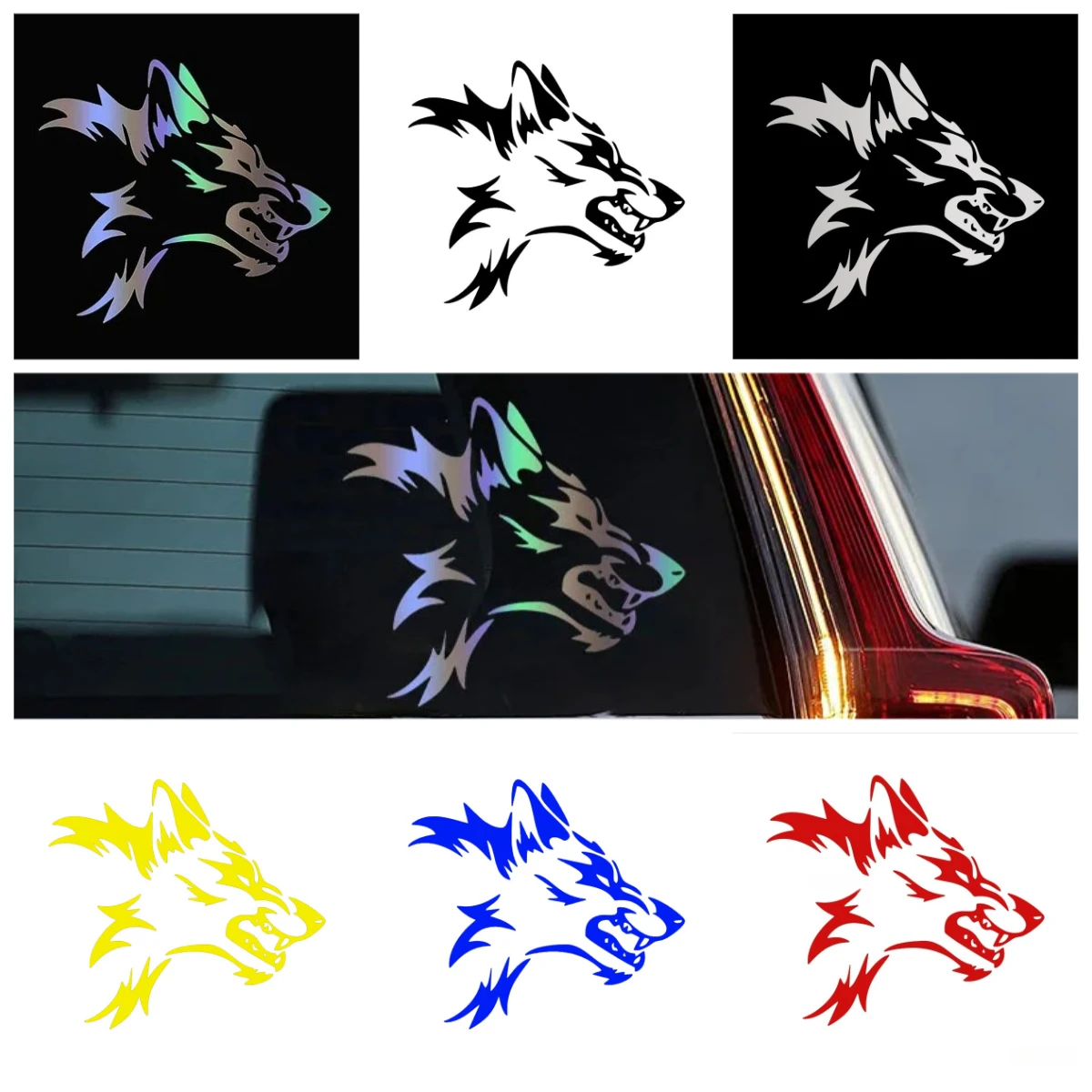 

Wolf Head Car Sticker Vinyl Decal For Car Bumper Motorcycle Window DIY Personalized Decoration Waterproof Durable