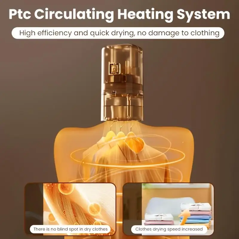 Portable mini dryer with timer function. Fast, easy-to-use compact dryer with drying bag. Suitable for delicate clothes