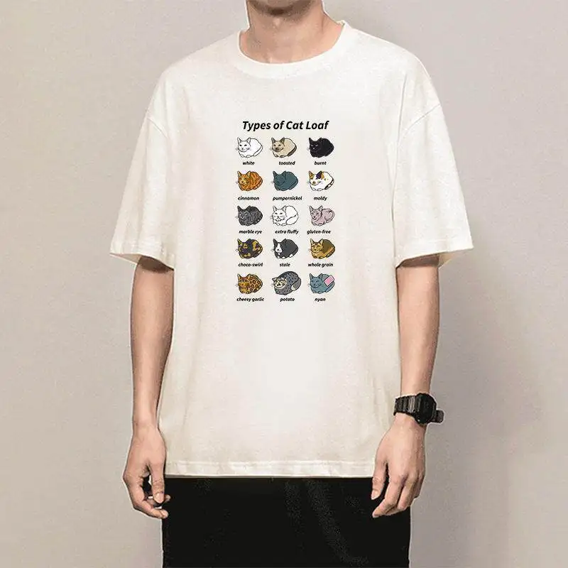 Orange Cat Cat Pattern Pure Cotton Printed Men's and Women's Clothing Personalized Casual Short Sleeved New Fashionable T-shirt
