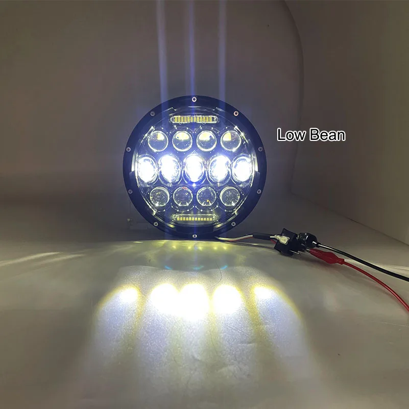 75W 7 인치 Led 헤드라이트 H4 하이 빔 자동차 러닝 라이트, 지프 랭글러 JK Lada Niva 4x4 로프 UAZ 우랄 헌터 허머용, 2 개