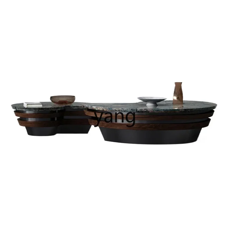 CX special-shaped coffee table large flat layer design feeling natural marble coffee table