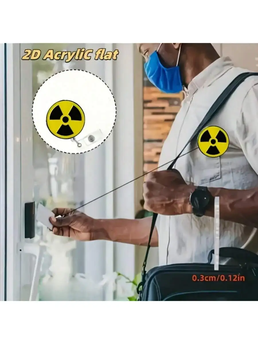 [2D Flat] 1 carrete de insignia retráctil nuclear-Clip acrílico duradero, adecuado para enfermeras y trabajadores de oficina, regalos de equipo