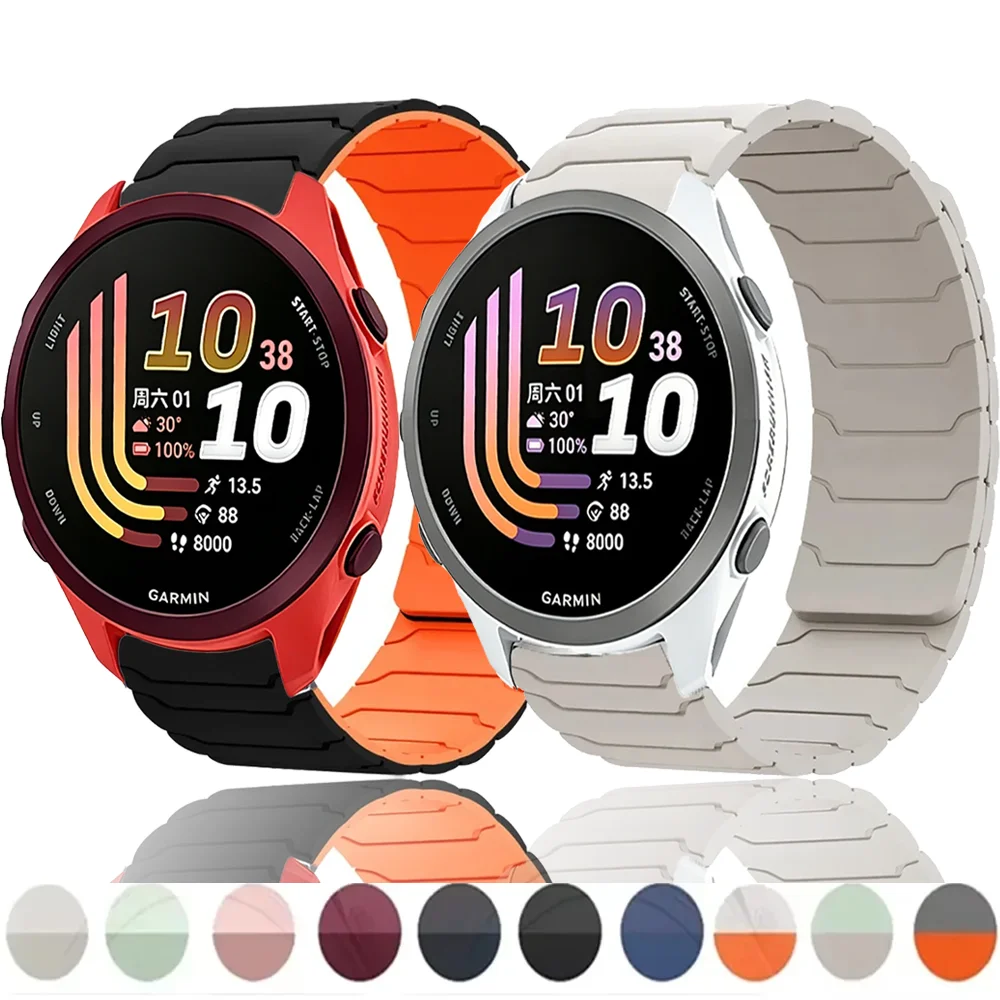 20mm 22mm Silicone Strap for Garmin Forerunner 170 70 970 570 965 265 Magnetic Comfortable Bracelet for Huawei GT7-6-5 Pro 46mm