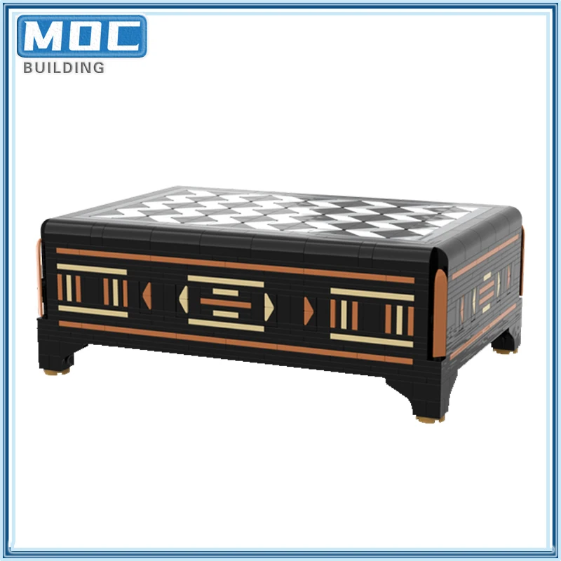 Building Block Box with Drawer and Inlaid Marquetry-Style Detailing MOC Creativity Assembly Model DIY Bricks Toys Birthday Gifts