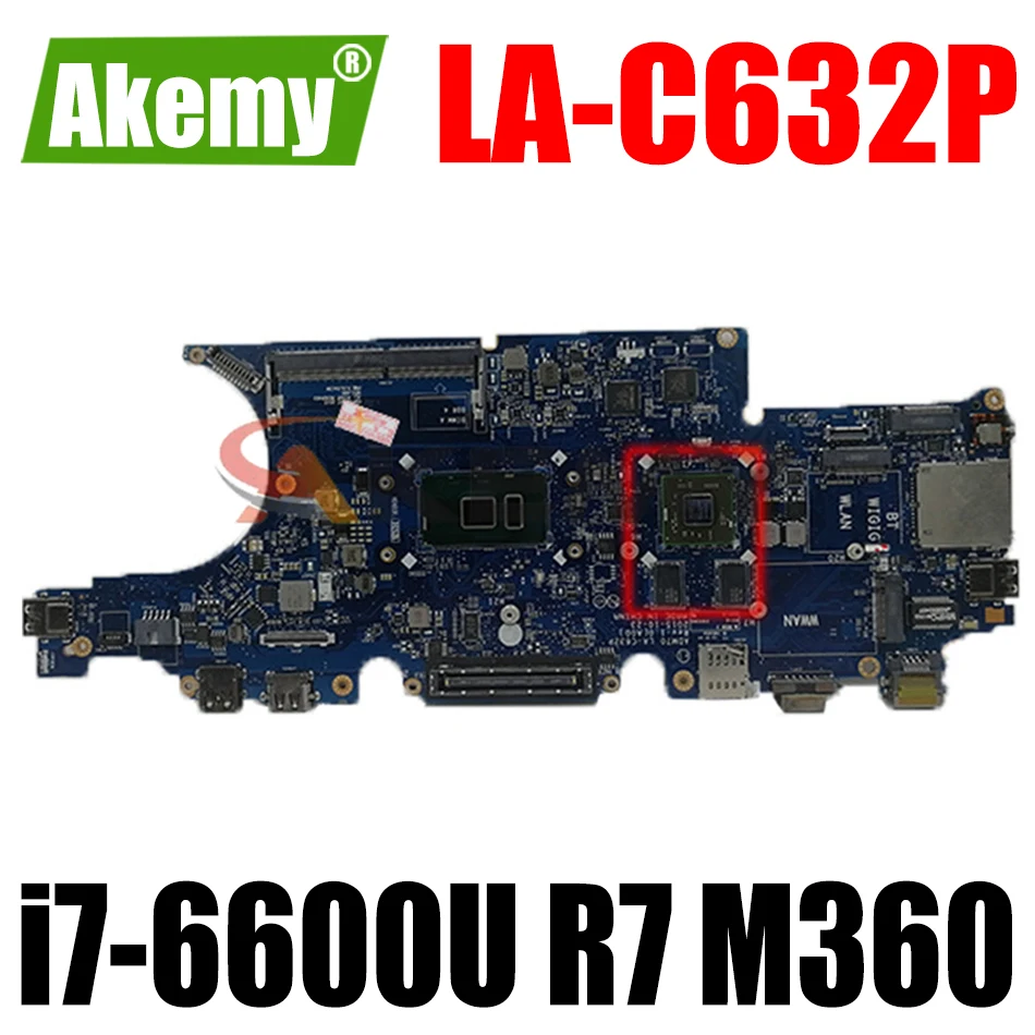 

For Dell Latitude E5270 Mainboard LA-C621P 0DV5YH 076R9T 0YM98P i3/i5 6th Motherboard Full Tested Inspiron 15 3573 LA-C632P