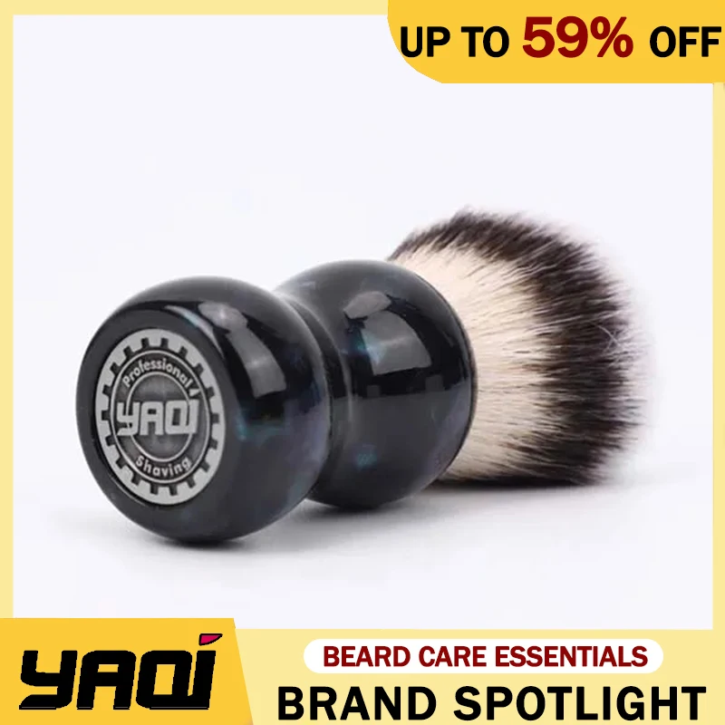 

YAQI Night Emerald 26mm Synthetic Hair Resin Handle Men Wet Shaving Brush Ergonomic Resin Handle For Provide Comfortable Shaving