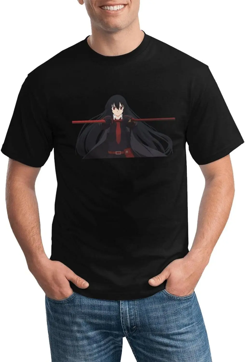 Akame Anime Ga Kill Shirt Men's Personalised Short Sleeve T Shirt Fashion Casual Tops Black