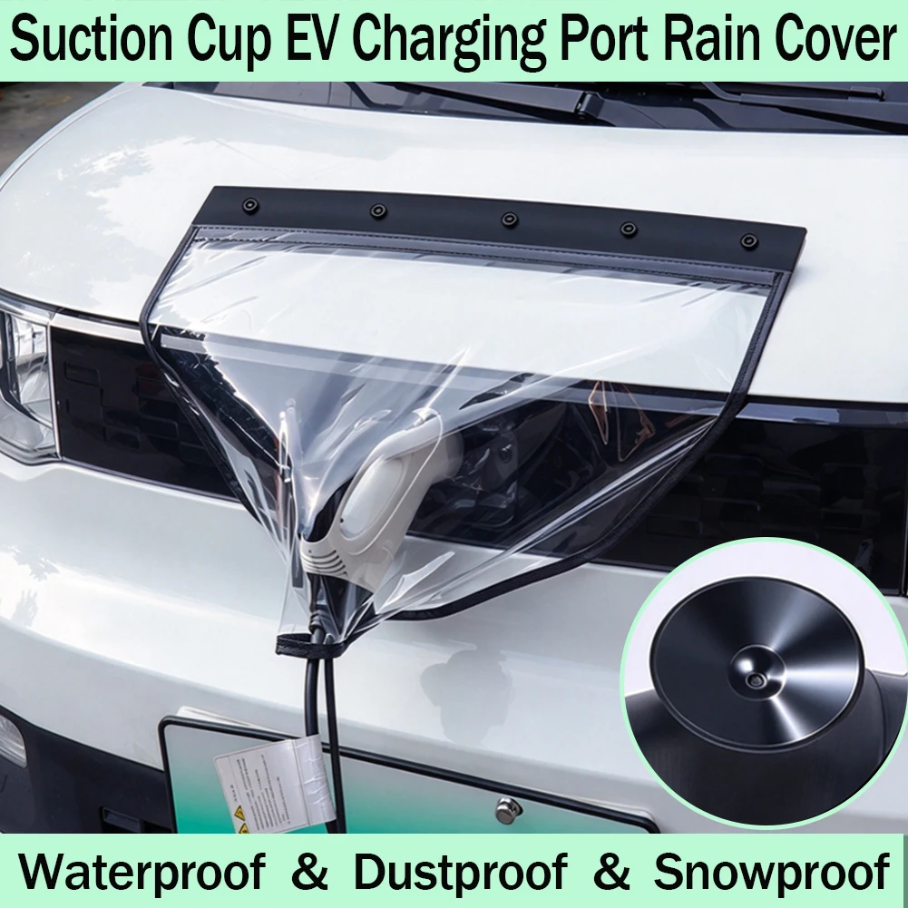 MOBIDEA Suction Cup Round EV Charger Rain Cover Enlarged Thickened Waterproof Protective Cover for New Energy Vehicles Dustproof