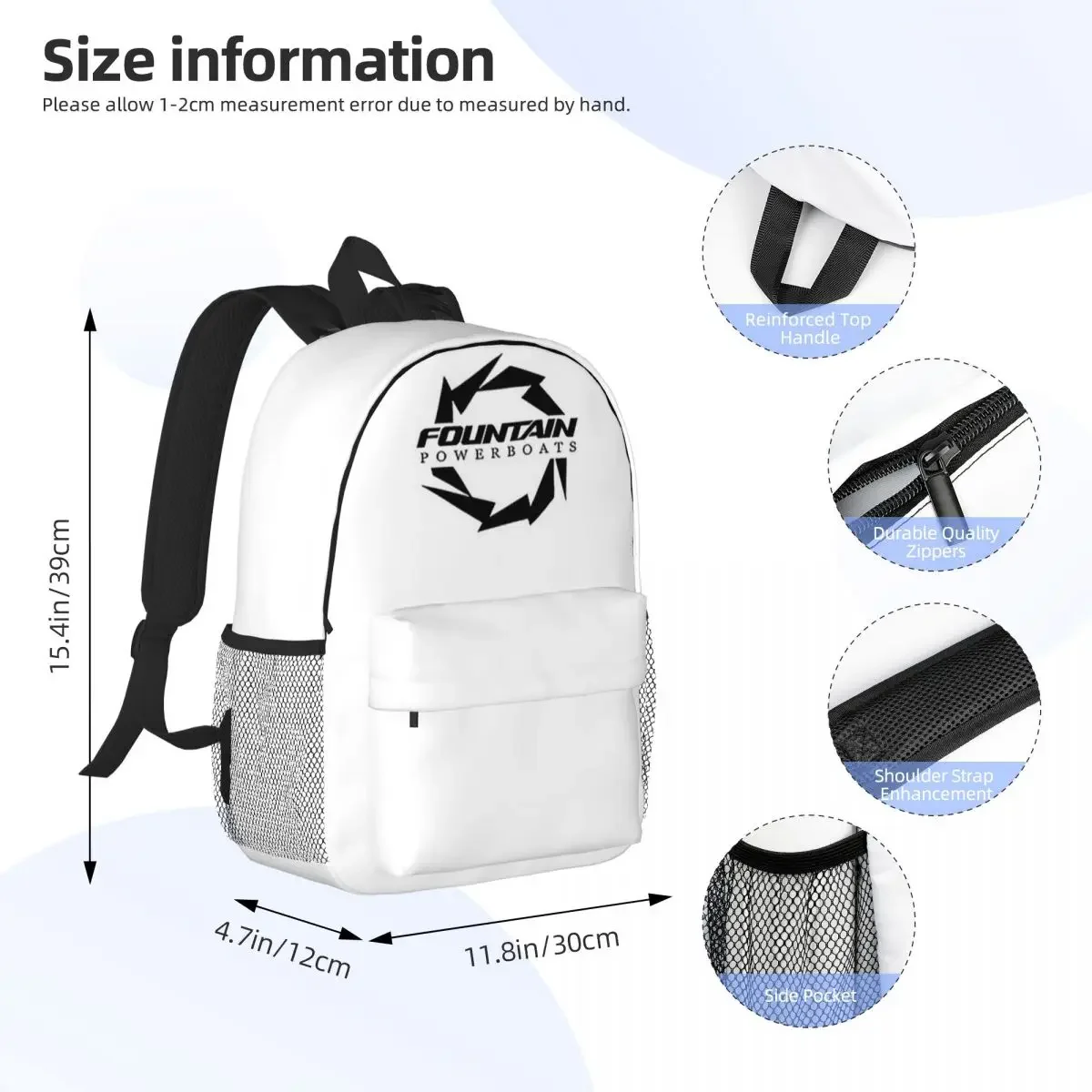 Fountain Powerboats Boat Backpacks Teenager Bookbag Cartoon Students School Bags Laptop Rucksack Shoulder Bag Large Capacity