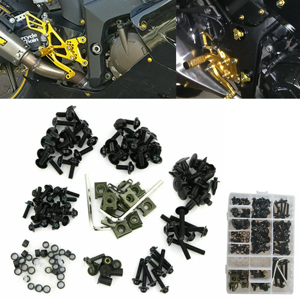 

Motorcycle Bodywork 200x Fairing Bolt Kit body Clips Aluminum Screws For HONDA CRF 450R 2002-2019 CRF450R