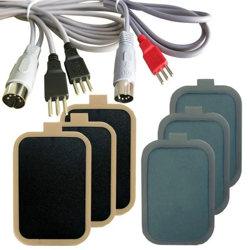 DDS Acid Base Flat Bioelectric Massager 2-hole/3-hole Silicone Sponge Pad/5 Core Cablehuman Meridian Cell Repair Instrument Wire