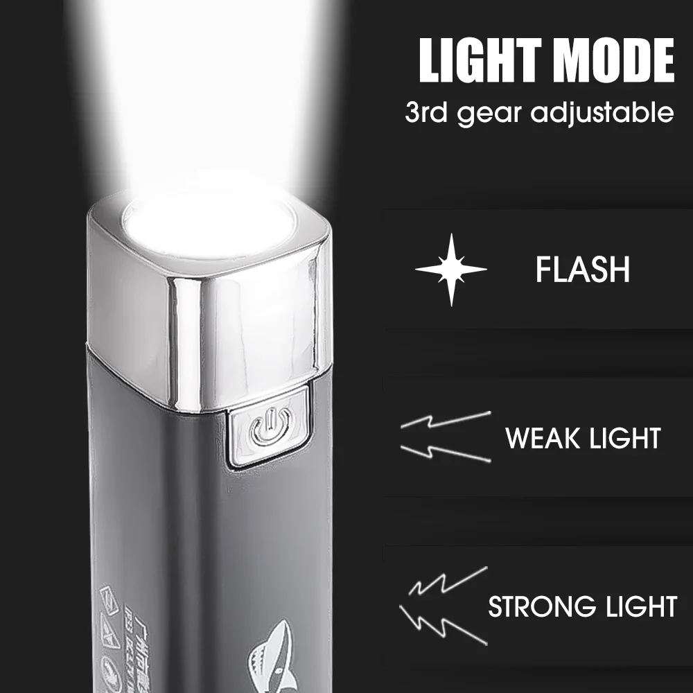 Powerful Mini Led Flashlight Power Bank 2 In 1 Rechargeable Ultra Bright Torch Lamp Portable Waterproof Outdoor Camping Lighting