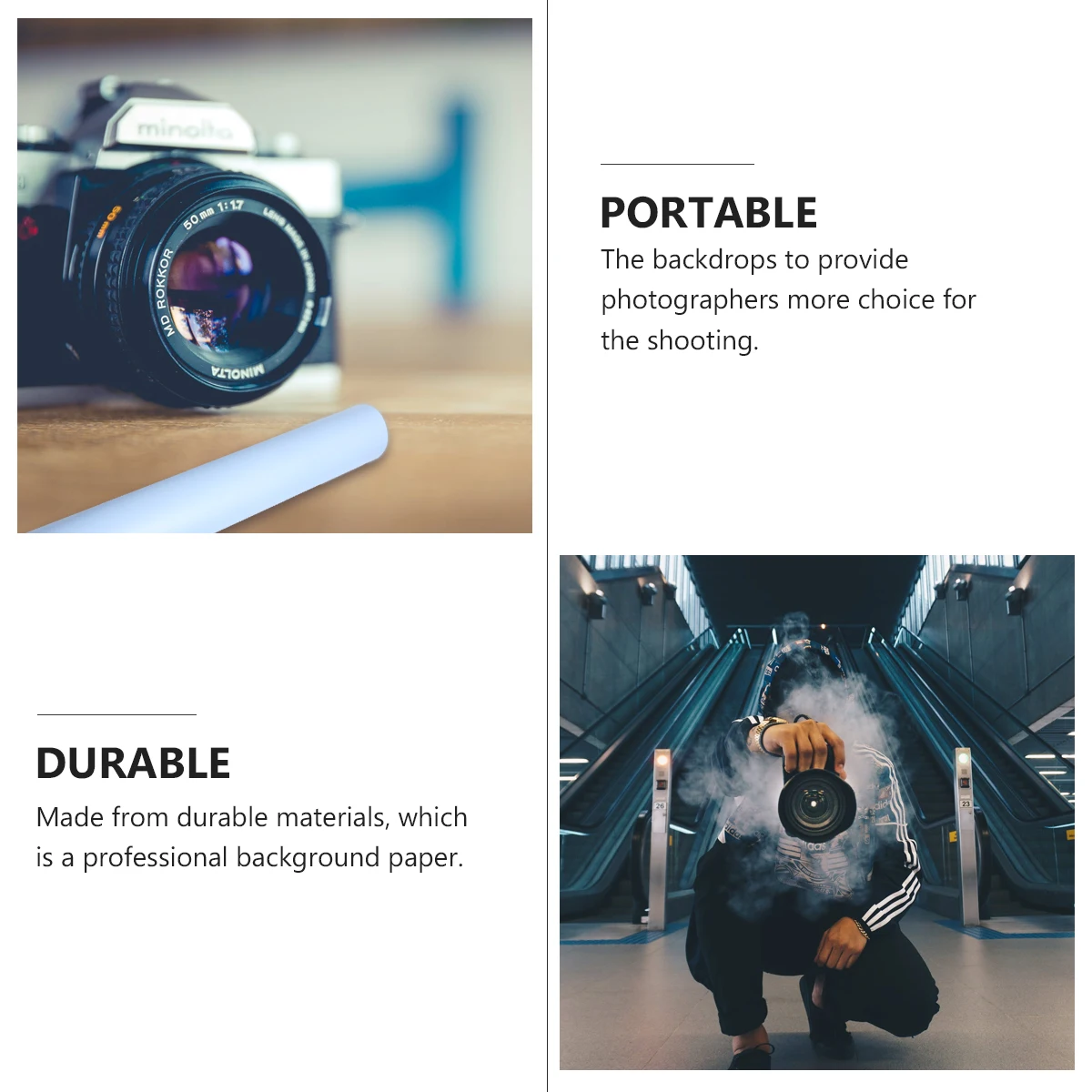 

Photography Background Paper Portrait Backdrop Double Sided Video Shoot Professional