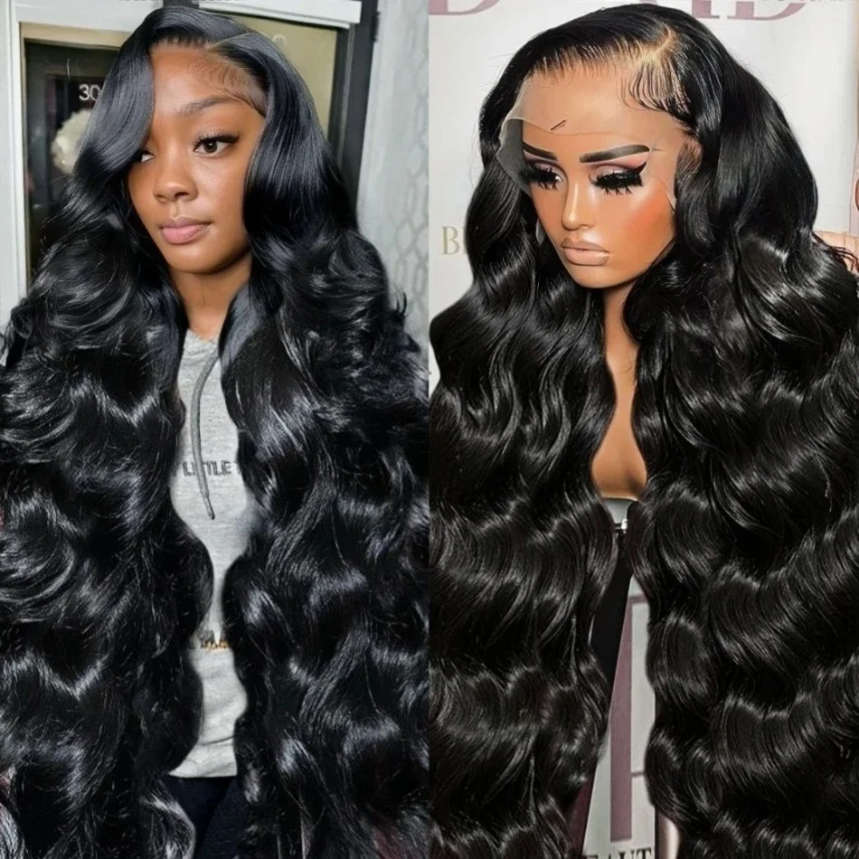 200 Density Natural Black Body Wave Lace Front Wig 24 30 36 Inch 5×5 13x4 13x6 360 Lace Frontal Wigs Human Hair For Women