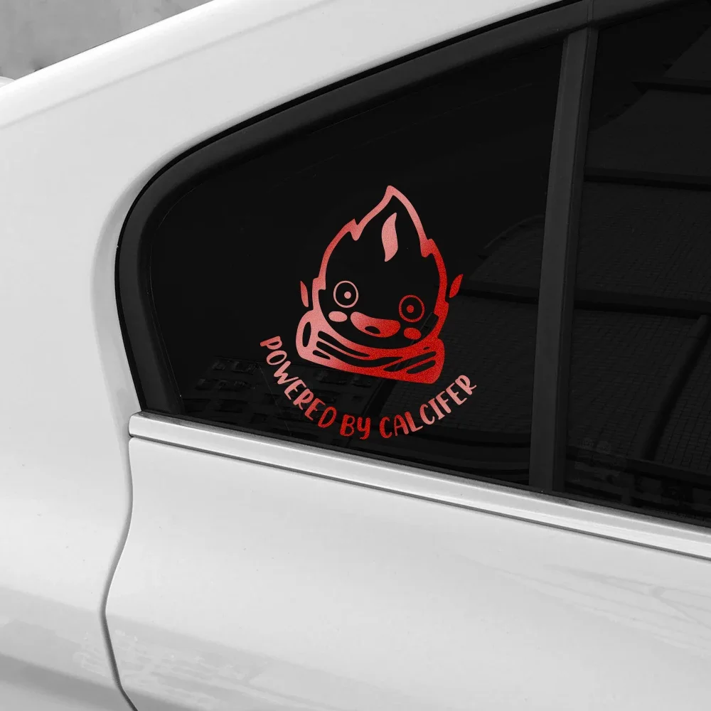 Powered by Calcifer Fuel Tank Cap Car Stickers Cover Scratches Reflective Auto Window Styling Decoration Vinyl Decal Accessories